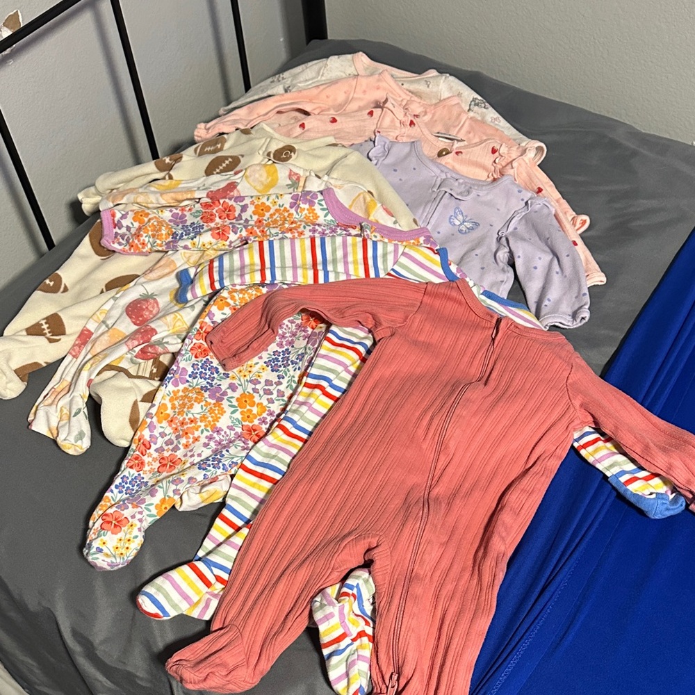 9 Assorted Baby Onesies size 0-3